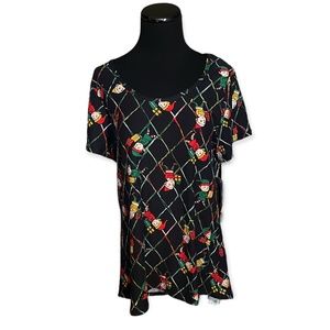 L Lularoe NEW Christmas Holiday Legging Classic Tee Elves with Gifts Large 14-16